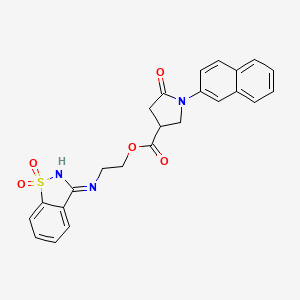 molecular formula C24H21N3O5S B6118513 2-[(1,1-dioxido-1,2-benzisothiazol-3-yl)amino]ethyl 1-(2-naphthyl)-5-oxo-3-pyrrolidinecarboxylate 