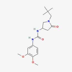 molecular formula C18H27N3O4 B6118521 N-(3,4-dimethoxyphenyl)-N'-[1-(2,2-dimethylpropyl)-5-oxo-3-pyrrolidinyl]urea 