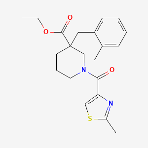 molecular formula C21H26N2O3S B6118533 ethyl 3-(2-methylbenzyl)-1-[(2-methyl-1,3-thiazol-4-yl)carbonyl]-3-piperidinecarboxylate 