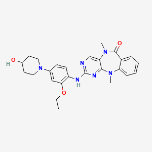 B611855 2-{[2-ethoxy-4-(4-hydroxypiperidin-1-yl)phenyl]amino}-5,11-dimethyl-5,11-dihydro-6H-pyrimido[4,5-b][1,4]benzodiazepin-6-one CAS No. 1234480-50-2