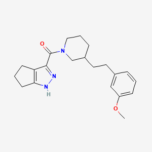 molecular formula C21H27N3O2 B6118556 3-({3-[2-(3-methoxyphenyl)ethyl]-1-piperidinyl}carbonyl)-1,4,5,6-tetrahydrocyclopenta[c]pyrazole 