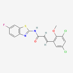 molecular formula C17H11Cl2FN2O2S B6118558 3-(3,5-dichloro-2-methoxyphenyl)-N-(6-fluoro-1,3-benzothiazol-2-yl)acrylamide 