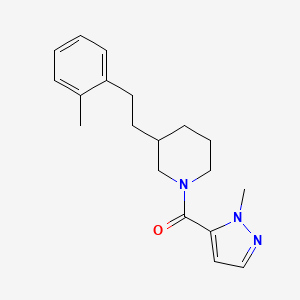 molecular formula C19H25N3O B6118562 3-[2-(2-methylphenyl)ethyl]-1-[(1-methyl-1H-pyrazol-5-yl)carbonyl]piperidine 