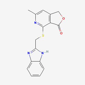 molecular formula C16H13N3O2S B6118569 4-[(1H-benzimidazol-2-ylmethyl)thio]-6-methylfuro[3,4-c]pyridin-3(1H)-one 
