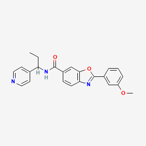 molecular formula C23H21N3O3 B6118573 2-(3-methoxyphenyl)-N-[1-(4-pyridinyl)propyl]-1,3-benzoxazole-6-carboxamide 
