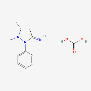 molecular formula C12H15N3O3 B6118602 carbonic acid - 1,5-dimethyl-2-phenyl-1,2-dihydro-3H-pyrazol-3-imine (1:1) 