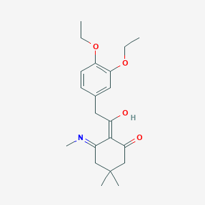molecular formula C21H29NO4 B6118614 2-[(3,4-diethoxyphenyl)acetyl]-5,5-dimethyl-3-(methylamino)cyclohex-2-en-1-one 