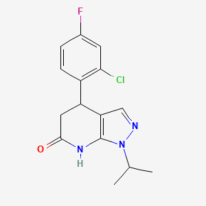 molecular formula C15H15ClFN3O B6118618 4-(2-chloro-4-fluorophenyl)-1-isopropyl-1,4,5,7-tetrahydro-6H-pyrazolo[3,4-b]pyridin-6-one 