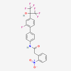 molecular formula C23H15F7N2O4 B611862 N-[2'-氟-4'-[2,2,2-三氟-1-羟基-1-(三氟甲基)乙基][1,1'联苯]-4-基]-2-硝基苯甲酰胺 CAS No. 1873358-87-2