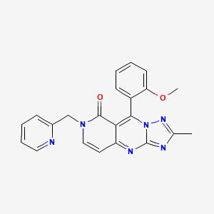 molecular formula C22H18N6O2 B6118634 9-(2-methoxyphenyl)-2-methyl-7-(2-pyridinylmethyl)pyrido[4,3-d][1,2,4]triazolo[1,5-a]pyrimidin-8(7H)-one 