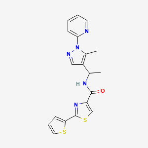 molecular formula C19H17N5OS2 B6118659 N-{1-[5-methyl-1-(2-pyridinyl)-1H-pyrazol-4-yl]ethyl}-2-(2-thienyl)-1,3-thiazole-4-carboxamide 