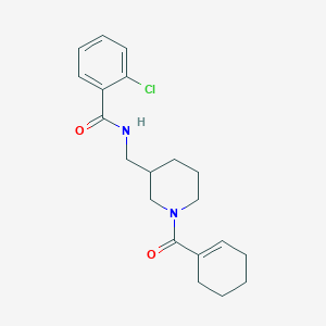 molecular formula C20H25ClN2O2 B6118674 2-chloro-N-{[1-(1-cyclohexen-1-ylcarbonyl)-3-piperidinyl]methyl}benzamide 