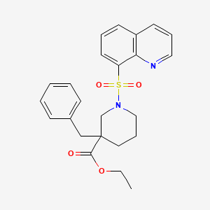molecular formula C24H26N2O4S B6118684 ethyl 3-benzyl-1-(8-quinolinylsulfonyl)-3-piperidinecarboxylate 