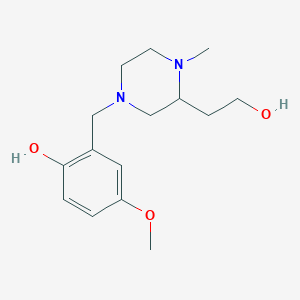molecular formula C15H24N2O3 B6118695 2-{[3-(2-hydroxyethyl)-4-methyl-1-piperazinyl]methyl}-4-methoxyphenol 