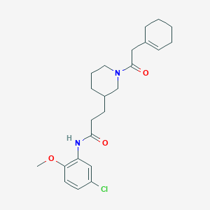 molecular formula C23H31ClN2O3 B6118709 N-(5-chloro-2-methoxyphenyl)-3-[1-(1-cyclohexen-1-ylacetyl)-3-piperidinyl]propanamide 