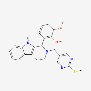molecular formula C25H26N4O2S B6118719 1-(2,3-dimethoxyphenyl)-2-{[2-(methylthio)-5-pyrimidinyl]methyl}-2,3,4,9-tetrahydro-1H-beta-carboline 