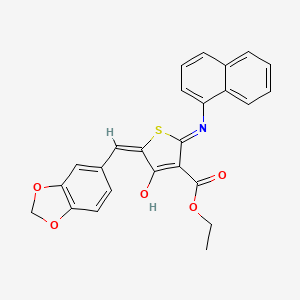 molecular formula C25H19NO5S B6118737 ethyl 5-(1,3-benzodioxol-5-ylmethylene)-2-(1-naphthylamino)-4-oxo-4,5-dihydro-3-thiophenecarboxylate 