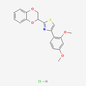 molecular formula C19H18ClNO4S B6118755 2-(2,3-dihydro-1,4-benzodioxin-2-yl)-4-(2,4-dimethoxyphenyl)-1,3-thiazole hydrochloride 