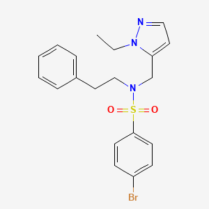 molecular formula C20H22BrN3O2S B6118760 4-bromo-N-[(1-ethyl-1H-pyrazol-5-yl)methyl]-N-(2-phenylethyl)benzenesulfonamide 