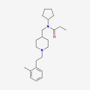 molecular formula C23H36N2O B6118765 N-cyclopentyl-N-({1-[2-(2-methylphenyl)ethyl]-4-piperidinyl}methyl)propanamide 