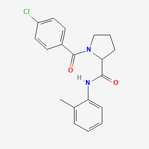 molecular formula C19H19ClN2O2 B6118783 1-(4-chlorobenzoyl)-N-(2-methylphenyl)prolinamide 