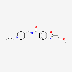 molecular formula C22H33N3O3 B6118796 N-[(1-isobutyl-4-piperidinyl)methyl]-2-(2-methoxyethyl)-N-methyl-1,3-benzoxazole-6-carboxamide 