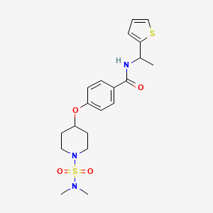 molecular formula C20H27N3O4S2 B6118797 4-({1-[(dimethylamino)sulfonyl]-4-piperidinyl}oxy)-N-[1-(2-thienyl)ethyl]benzamide 