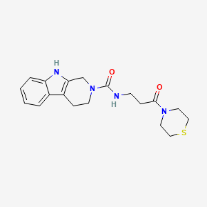 molecular formula C19H24N4O2S B6118804 N-[3-oxo-3-(4-thiomorpholinyl)propyl]-1,3,4,9-tetrahydro-2H-beta-carboline-2-carboxamide 