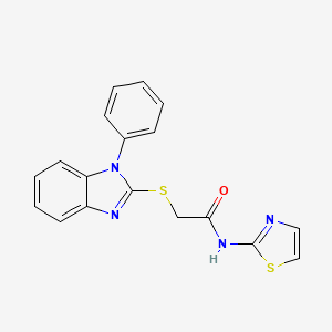 molecular formula C18H14N4OS2 B6118812 2-[(1-phenyl-1H-benzimidazol-2-yl)thio]-N-1,3-thiazol-2-ylacetamide 