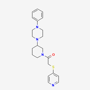 molecular formula C22H28N4OS B6118825 1-phenyl-4-{1-[(4-pyridinylthio)acetyl]-3-piperidinyl}piperazine 