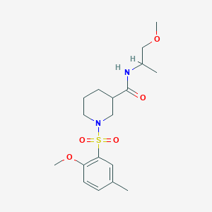 molecular formula C18H28N2O5S B6118830 N-(2-methoxy-1-methylethyl)-1-[(2-methoxy-5-methylphenyl)sulfonyl]-3-piperidinecarboxamide 