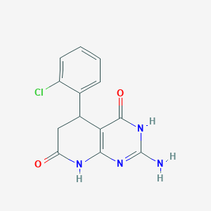 molecular formula C13H11ClN4O2 B6118848 2-氨基-5-(2-氯苯基)-5,8-二氢吡啶并[2,3-d]嘧啶-4,7(3H,6H)-二酮 