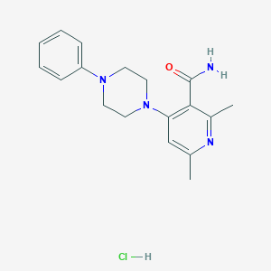 molecular formula C18H23ClN4O B6118851 2,6-dimethyl-4-(4-phenyl-1-piperazinyl)nicotinamide hydrochloride 