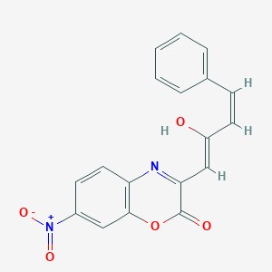 7-nitro-3-(2-oxo-4-phenyl-3-buten-1-ylidene)-3,4-dihydro-2H-1,4-benzoxazin-2-one