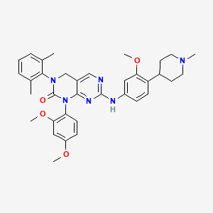 molecular formula C35H40N6O4 B611890 1-(2,4-二甲氧基苯基)-3-(2,6-二甲基苯基)-7-[3-甲氧基-4-(1-甲基哌啶-4-基)苯胺基]-4H-嘧啶并[4,5-d]嘧啶-2-酮 CAS No. 2172616-44-1
