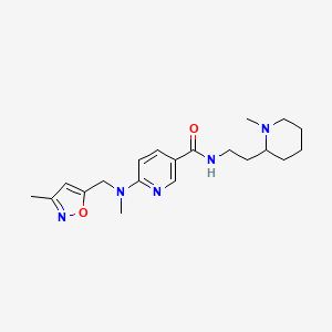 molecular formula C20H29N5O2 B6118910 6-{methyl[(3-methyl-5-isoxazolyl)methyl]amino}-N-[2-(1-methyl-2-piperidinyl)ethyl]nicotinamide 
