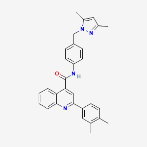 molecular formula C30H28N4O B6118953 2-(3,4-dimethylphenyl)-N-{4-[(3,5-dimethyl-1H-pyrazol-1-yl)methyl]phenyl}-4-quinolinecarboxamide 