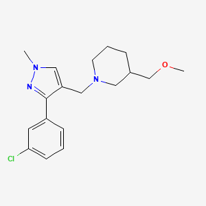 molecular formula C18H24ClN3O B6118964 1-{[3-(3-chlorophenyl)-1-methyl-1H-pyrazol-4-yl]methyl}-3-(methoxymethyl)piperidine 