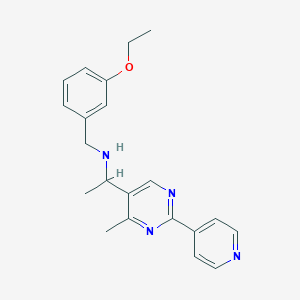 molecular formula C21H24N4O B6118974 (3-ethoxybenzyl){1-[4-methyl-2-(4-pyridinyl)-5-pyrimidinyl]ethyl}amine 