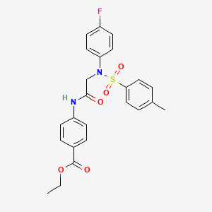 molecular formula C24H23FN2O5S B6119009 ethyl 4-({N-(4-fluorophenyl)-N-[(4-methylphenyl)sulfonyl]glycyl}amino)benzoate 