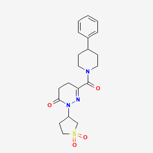 molecular formula C20H25N3O4S B6119023 2-(1,1-dioxidotetrahydro-3-thienyl)-6-[(4-phenyl-1-piperidinyl)carbonyl]-4,5-dihydro-3(2H)-pyridazinone 
