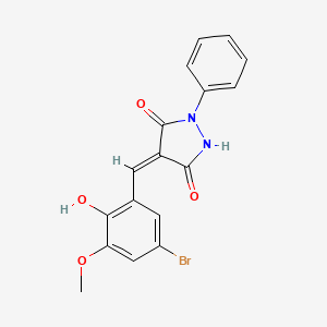 molecular formula C17H13BrN2O4 B6119039 4-(5-bromo-2-hydroxy-3-methoxybenzylidene)-1-phenyl-3,5-pyrazolidinedione 