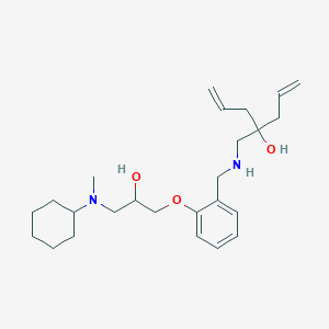 molecular formula C25H40N2O3 B6119048 4-{[(2-{3-[cyclohexyl(methyl)amino]-2-hydroxypropoxy}benzyl)amino]methyl}-1,6-heptadien-4-ol 