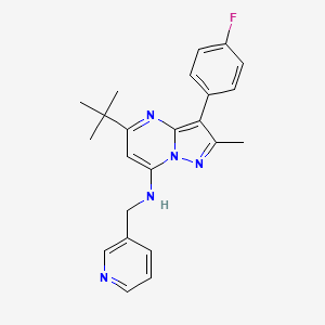 molecular formula C23H24FN5 B6119053 5-tert-butyl-3-(4-fluorophenyl)-2-methyl-N-(3-pyridinylmethyl)pyrazolo[1,5-a]pyrimidin-7-amine 