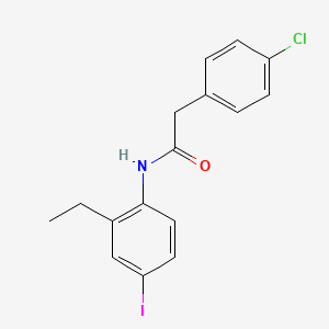 molecular formula C16H15ClINO B6119059 2-(4-chlorophenyl)-N-(2-ethyl-4-iodophenyl)acetamide 