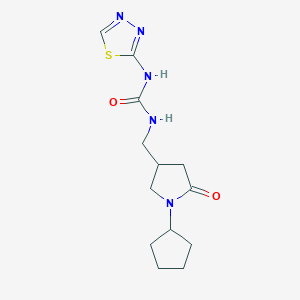 molecular formula C13H19N5O2S B6119088 N-[(1-cyclopentyl-5-oxopyrrolidin-3-yl)methyl]-N'-1,3,4-thiadiazol-2-ylurea 