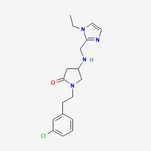 molecular formula C18H23ClN4O B6119099 1-[2-(3-chlorophenyl)ethyl]-4-{[(1-ethyl-1H-imidazol-2-yl)methyl]amino}-2-pyrrolidinone 
