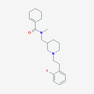 molecular formula C22H31FN2O B6119122 N-({1-[2-(2-fluorophenyl)ethyl]-3-piperidinyl}methyl)-N-methyl-1-cyclohexene-1-carboxamide 