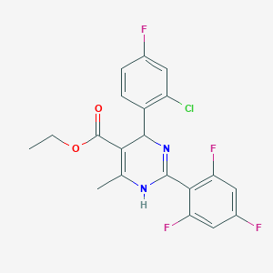 B611913 5-Pyrimidinecarboxylic acid, 4-(2-chloro-4-fluorophenyl)-1,4-dihydro-6-methyl-2-(2,4,6-trifluorophenyl)-, ethyl ester, (4R)- CAS No. 1005459-82-4