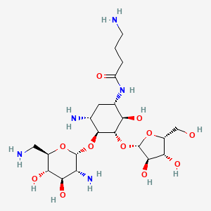 B611914 D-Streptamine, O-2,6-diamino-2,6-dideoxy-alpha-D-glucopyranosyl-(1-4)-O-(beta-D-xylofuranosyl-(1-5))-N(sup 1)-(4-aminobutyryl)-2-deoxy- CAS No. 102367-16-8